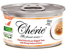 Cherie хлопья тунца с цельными креветками в подливе