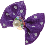 Бантик (пара) фиолетовый в горошек