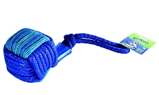 PetStar Игрушка Мяч веревочный с канатом и резиновой вставкой