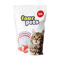 FOUR PETS силикагелевый наполнитель (клубника)