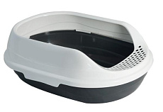 Triol Туалет для кошек овальный с бортом Ирис, 43х30х15 см