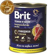 Брит Премиум Консервы для собак (Говядина с пшеном)