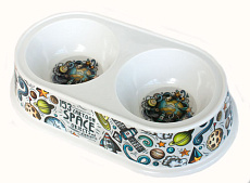 For Friends Миска двойная с рисунком, 2х0,15 л