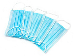 Маска одноразовая трехслойная синяя