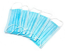 Маска одноразовая трехслойная синяя