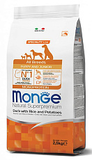 Monge Natural Superpremium All Breeds Puppy & Junior (Утка, рис, картофель)