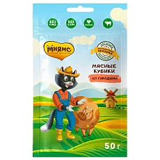 Мнямс Мясные кубики из говядины для кошек (Фермерская Ярмарка)