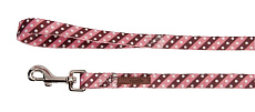 CAMON Поводок полосатый в горошек, розово-коричневый