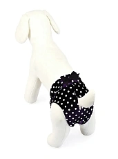 CAMON Трусы из микрофибры для собак, черные в горошек