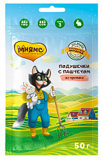 Мнямс Хрустящие подушечки с паштетом из кролика для кошек (Фермерская ярмарка)