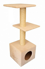 Happy Animals Когтеточка с 2-мя полками бежевая