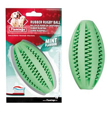 Flamingo Мяч Регби дентал с мятой для собак