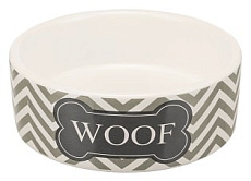 JollyPaw Миска для собак керамическая, кремовый/серый