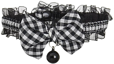 Ошейник-Чокер для стильного модника (черный в клетку)