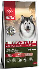 BLITZ Holistic GF Adult (Говядина, белая рыба)