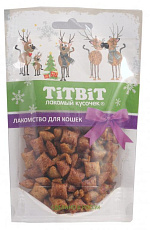ТИТБИТ Хрустящие подушечки для кошек с паштетом из индейки (Новогодняя коллекция)