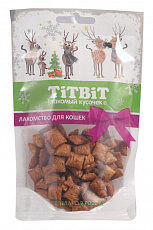 ТИТБИТ Хрустящие подушечки для кошек с паштетом из лосося (Новогодняя коллекция)